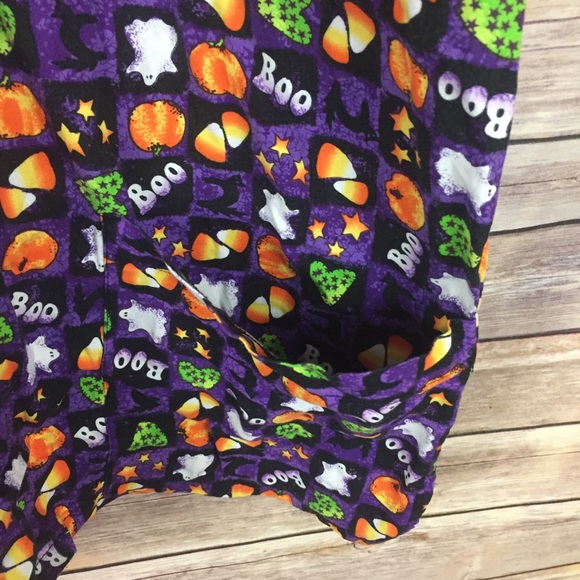 Peaches Halloween Scrub Top Purple Ghost Pumpkin M - Picture 4 of 5